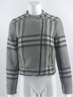 Gap Plaid Quilted Crop Moto Jacket